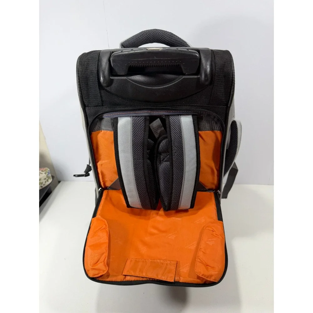 High Sierra AT3 Rolling Backpack Gray Charcoal 2 in 1 Carry On Luggage Bag